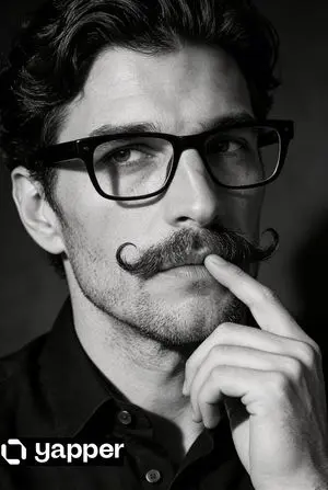 Black and White Contemplative Portrait
