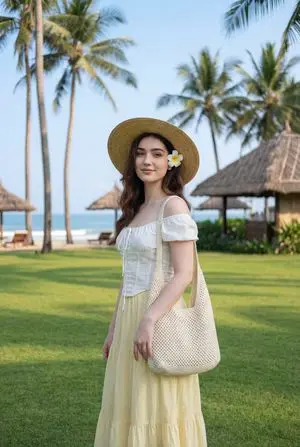 Tropical Lifestyle Portrait in Cottagecore Style