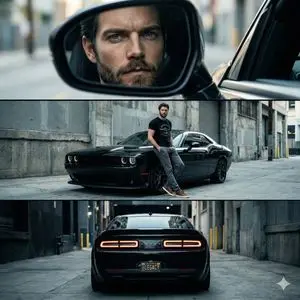 Cinematic Automotive Triptych Portrait Prompt