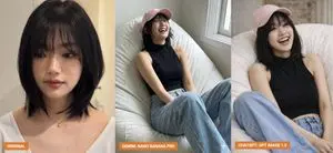 Photorealistic Woman Laughing on a Beanbag