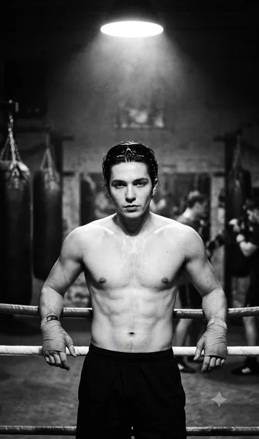Gritty Boxing Gym Cinematic Portrait