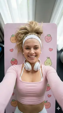 Motivational Yoga Selfie with Pastel Aesthetic