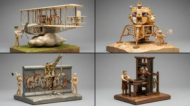 Game Asset - Woodpunk Kinetic Sculpture Automaton