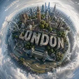 Spherical Miniature World Cityscape