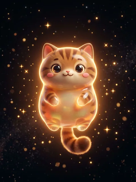 Profile / Avatar - Cute Floating Glossy Space Tabby Cat