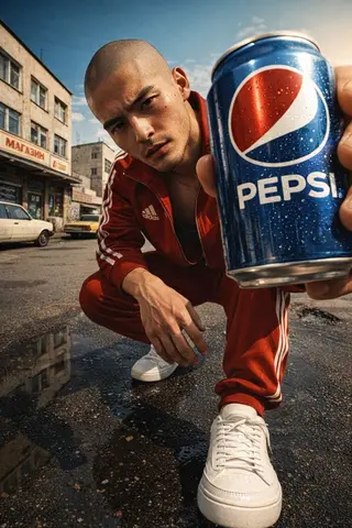 Ultra-realistic, glossy magazine-style portrait of a young male model