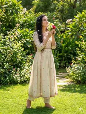 South Asian Woman in Garden Portrait