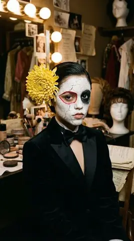 Surrealist Backstage Chaos: Jenna Ortega Editorial Portrait