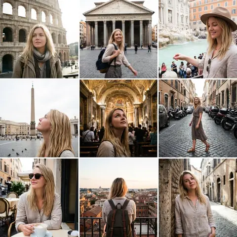 Young Woman Instagram Casual Travel Standing Casually, Looking Away