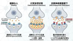 Dopamine and schizophrenia synapse diagram