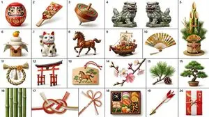 Japanese New Year Kirie-Style Icon Set Generation