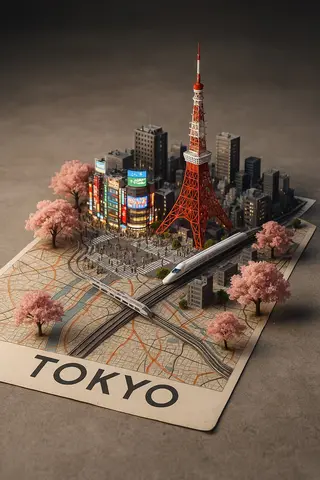 A street-style map of [CITYNAME] placed on a {MAPSURFACE}