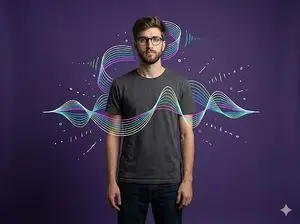 Abstract Audio Visualization Portrait