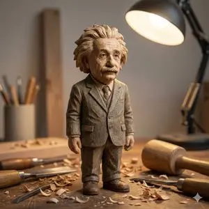 Hand-Carved Wooden Miniature Figure