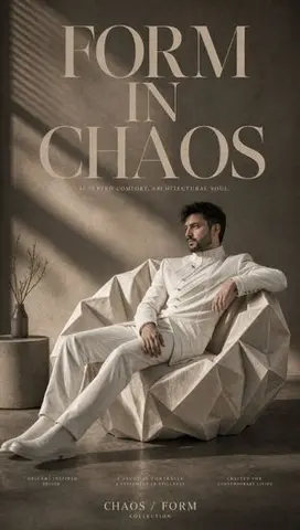 Origami Furniture Editorial Poster