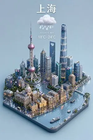 3D Isometric Miniature City Weather Map