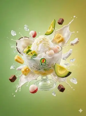 Tropical Dessert Product Photography with Milk Splash