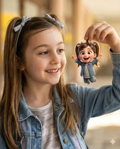 "Objective": "Create a heartwarming, whimsical portrait blending photorealistic realism