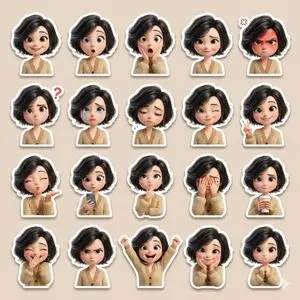 3D Pixar-Style Sticker Pack Generation from Reference Image