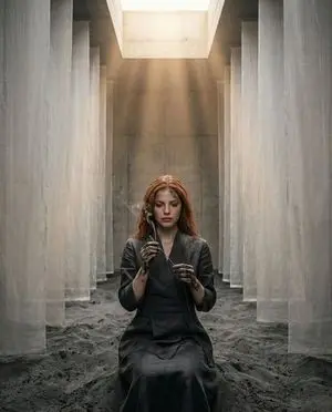 The Symmetrical Ash Ritual: Hyper-Realistic Brutalist Portrait
