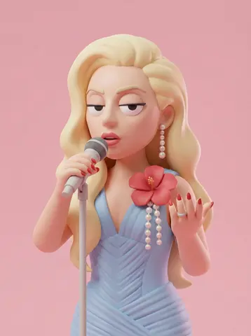Solid Color Stylized 3d Character