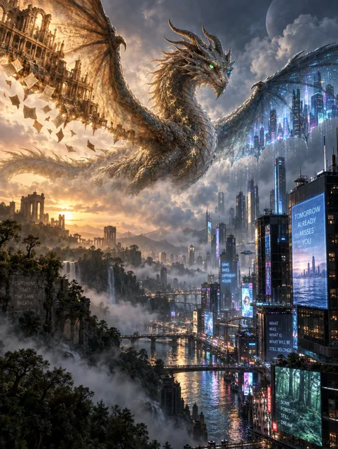Comic / Storyboard - Intricate Poetic Dragon Fantasy Text