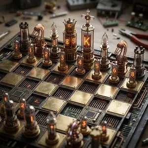 Custom Architectural Chessboard Diorama Prompt Template