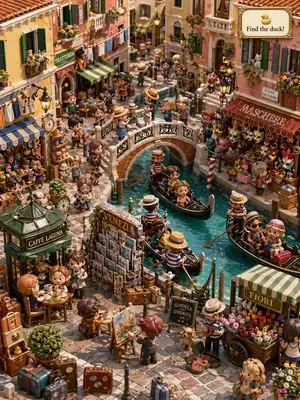 Hidden Duck in Miniature Venice