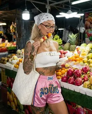 Photorealistic Night Market Street Portrait Prompt