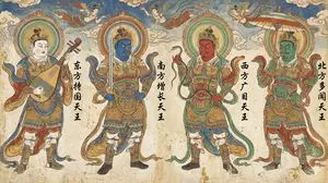 Four Heavenly Kings in Dunhuang Painting Style