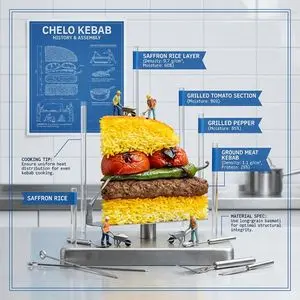 Exploded Food Diagram Technical Photography Prompt