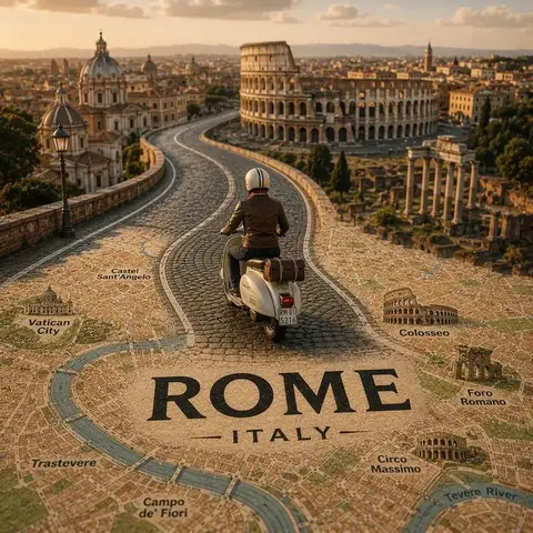 Tilt-Shift City Map Travel Poster