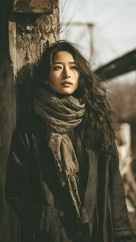Gritty Grunge Portrait of a Japanese Woman