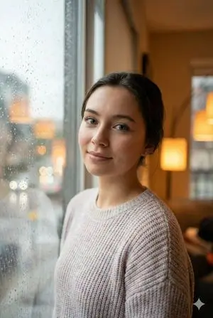 Cozy Realism Rainy Day Portrait Prompt