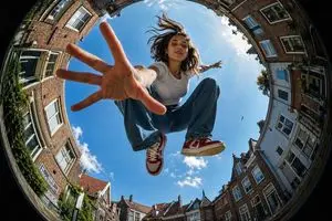 Urban Action Fisheye Perspective