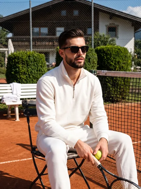 Profile / Avatar - Athletic Man Tennis Court Editorial