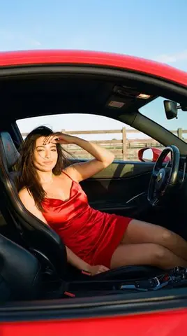 Golden Hour Ferrari Interior Fashion Prompt