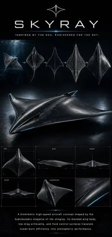 Biomimetic Skyray Aircraft Poster