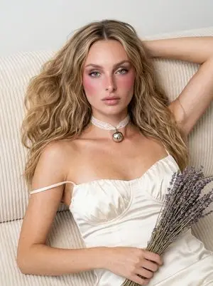 Dreamy Silk-Satin Portrait with Dried Flowers