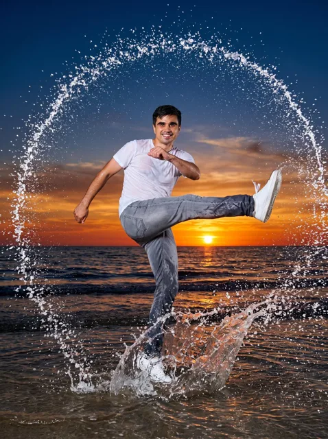 Circular Water Splash Action Photo