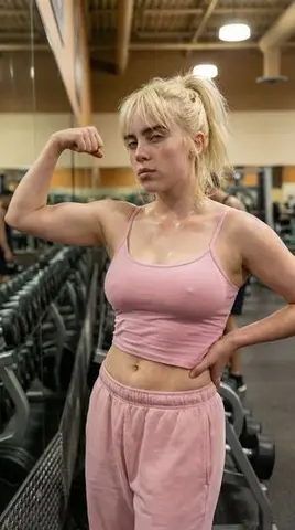 Gym Selfie Flexing Bicep