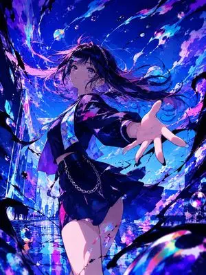 Neon Rain Anime Girl