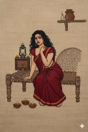 Hand Embroidery Thread Art Style Transfer Prompt