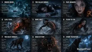 Dark Fantasy Storyboard Infographic