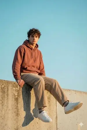 Cinematic Outdoor Portrait in Streetwear at Golden Hour
