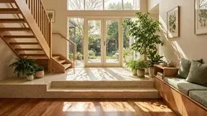 Sun-Drenched Modern Entryway Architectural Photograph Prompt (Structured)