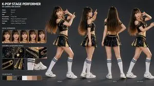 K-Pop Idol 3D Character Sheet