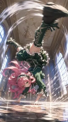 Gothic Maid Acrobatic Kick