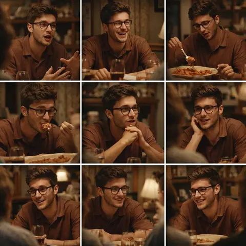 A 3x3 grid storyboard contact sheet comprised of nine