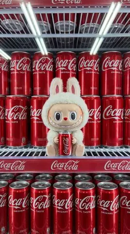 Product Shot Prompt for Nano Banana Pro: Art Toy in a Coca-Cola Cooler